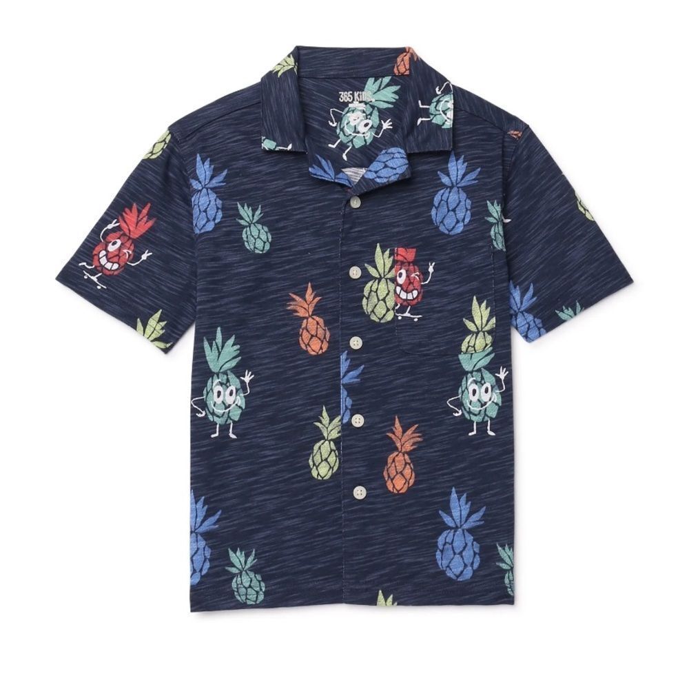 NWT Kids Boys Pineapple Polo Shirt 365 Kids Tropical Summer Sz 6